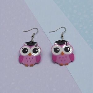 ✨5/$25✨ Pink Owl Earrings NWOT